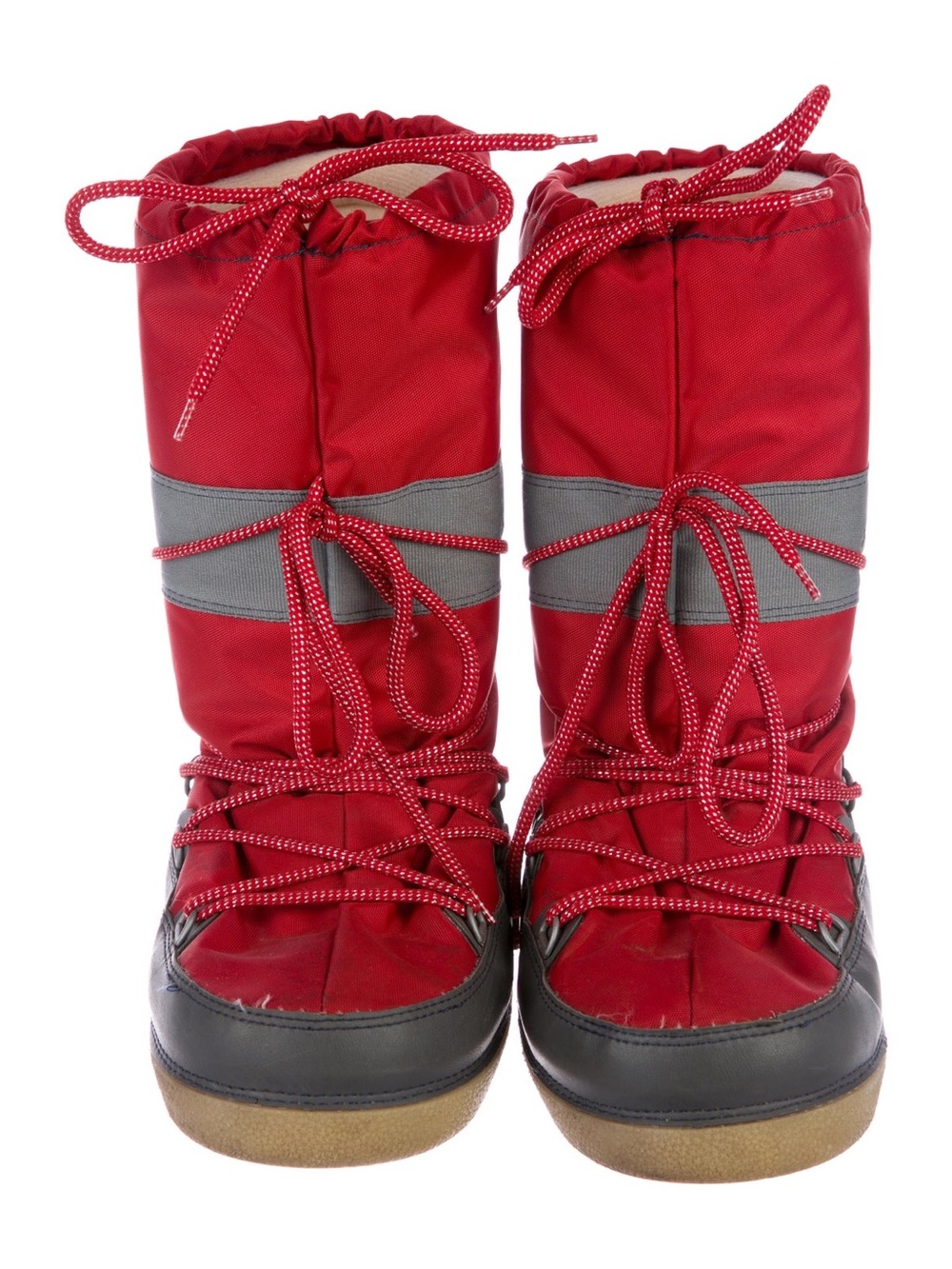 Marc Jacobs Red and Gray Lace-Up Winter Boots